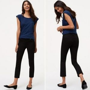 Loft Petite Modern Kick Crop Black Denim